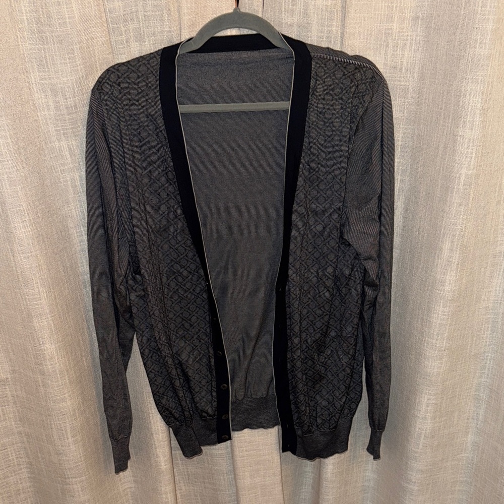 Brioni Dark Gray Patterned Cardigan